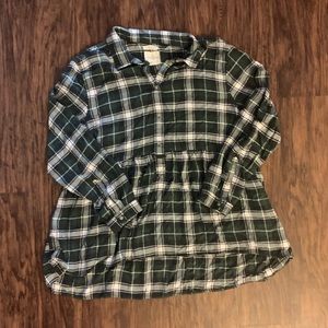 Ae Oversized Flannel Babydoll Shirt 